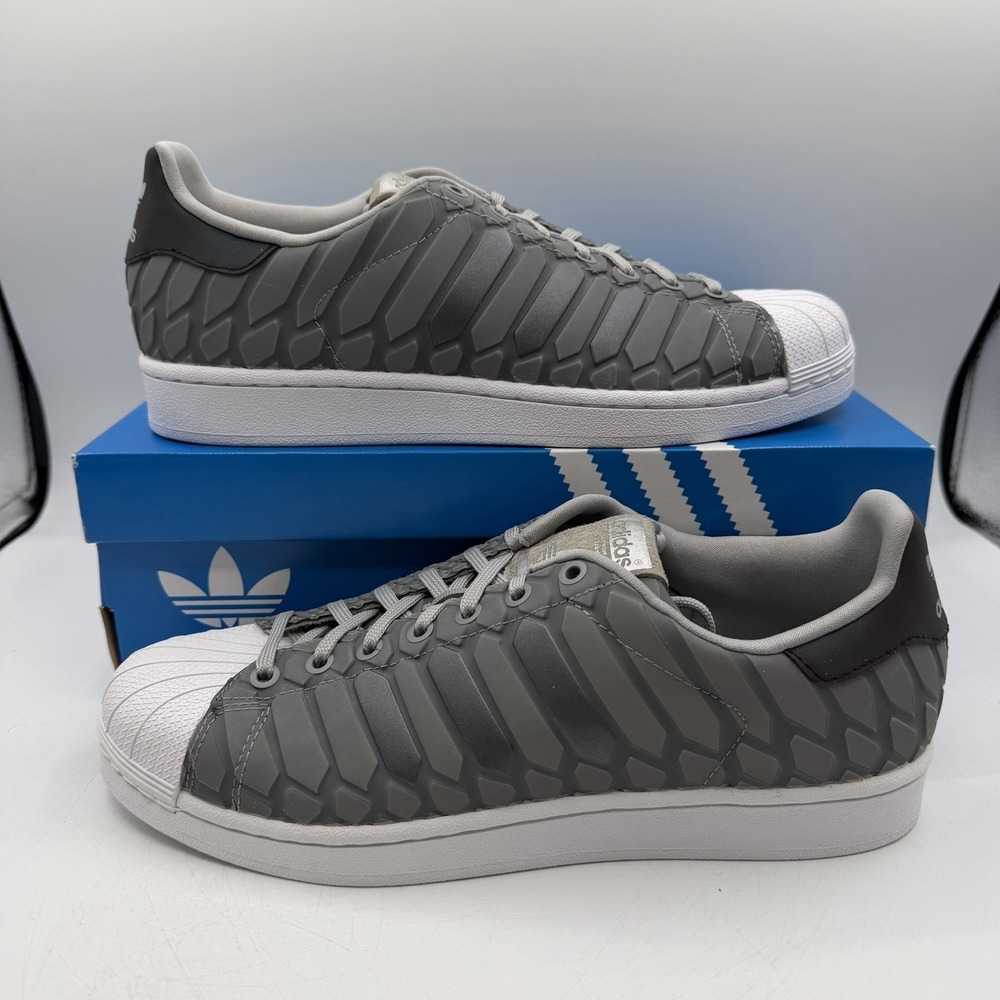 Adidas Superstar Shoes Mens 11 Onix Grey Xeno Reflective Tech Sneakers D69367